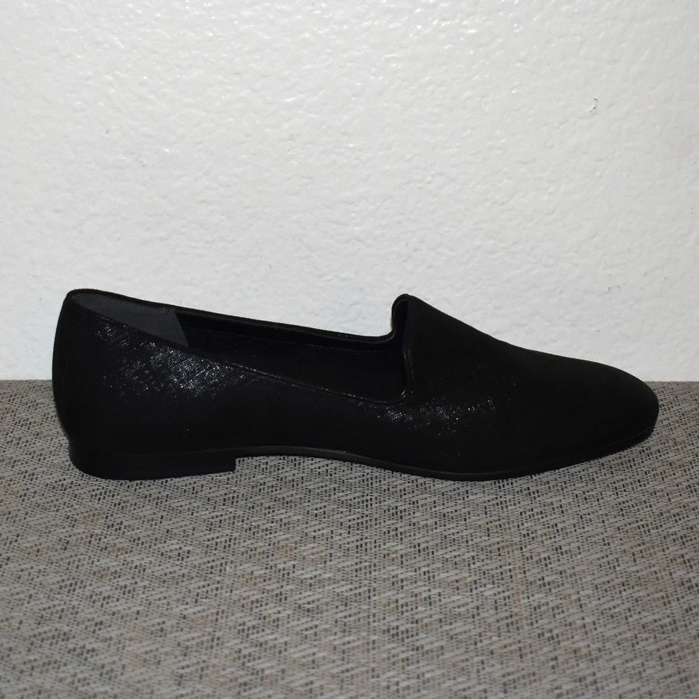 Vionic Black Willa II Slip On Flats Size 10 Shimmer Textured Textile